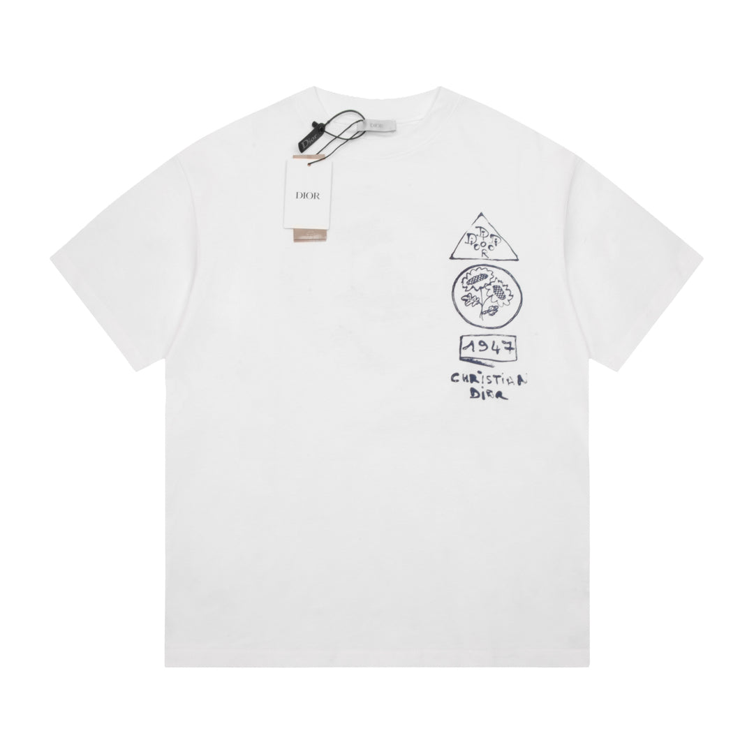 Dior Graphic Print Cotton T-Shirt | Front & Back Artwork | XS–L