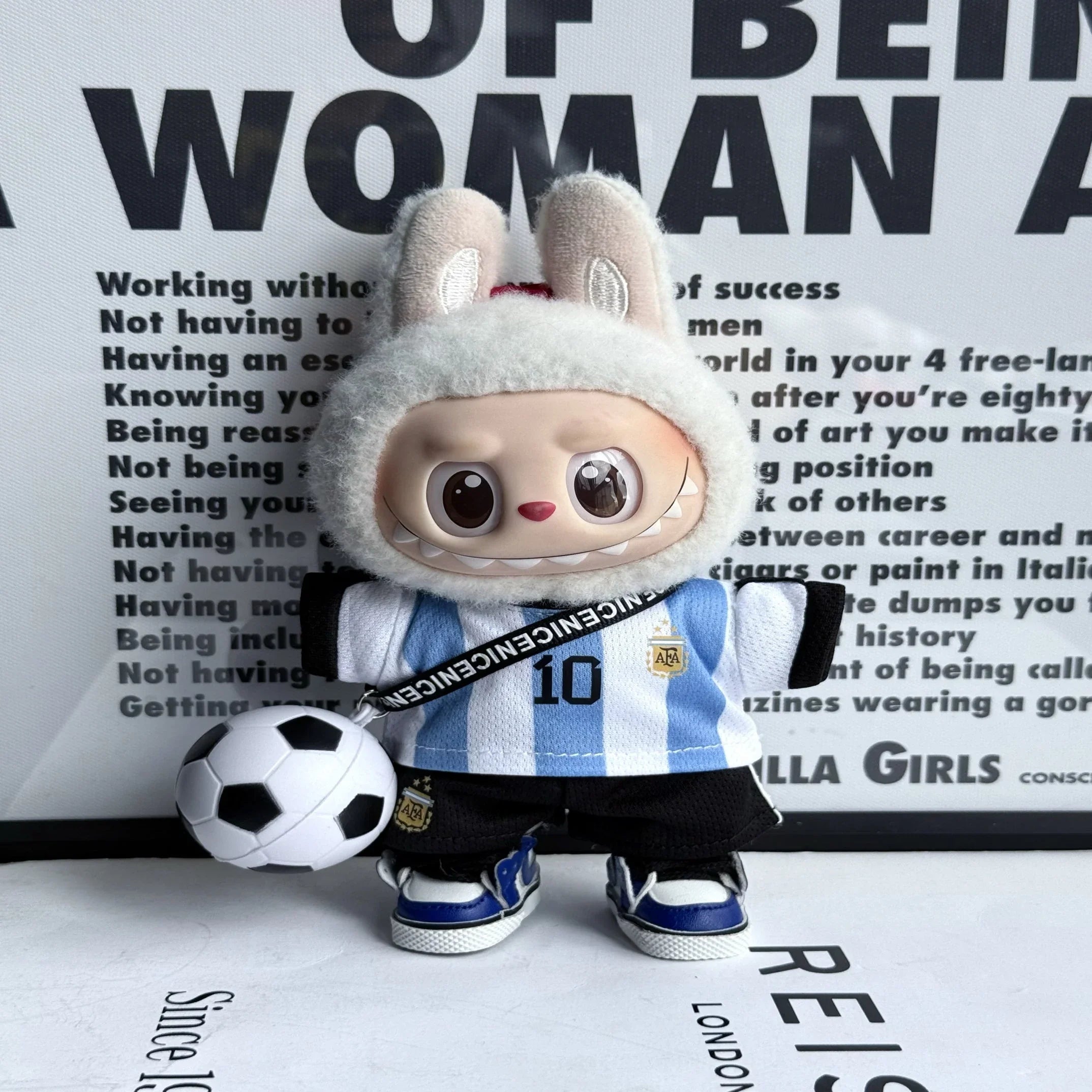 Pop Mart 17cm Labubu Doll Clothes – Soccer & Basketball Sports Uniform Set – Fits Gen 1/2/3 (Clothes Only, Doll Not Included)-04 - INNZEA OFFICIAL