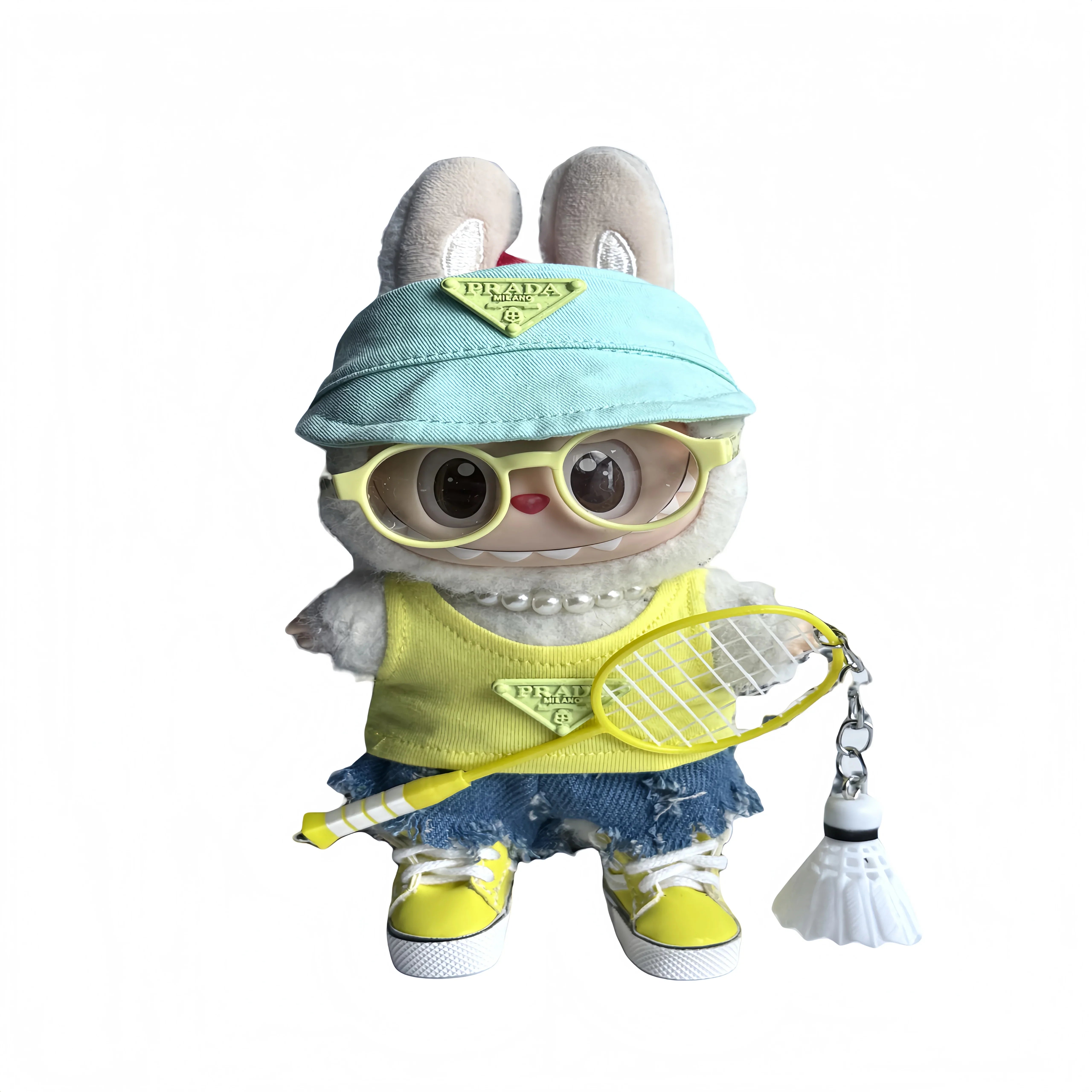 Pop Mart 17cm Labubu Doll Clothes – 2 Chic Styles Luxury Badminton Look (7/8-Piece Set) – Fits Gen 1/2/3 (Doll Not Included)-03 - INNZEA OFFICIAL