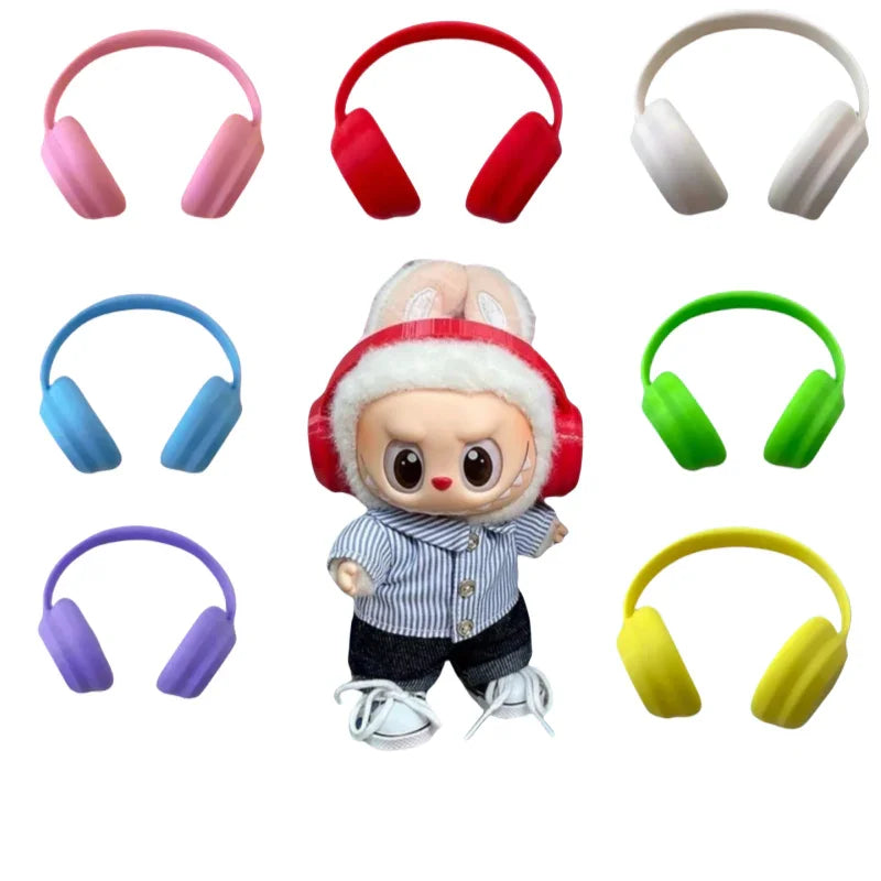 Pop Mart 17cm Labubu Doll Accessories – Headphones / Multiple Colors – Fits Gen 1/2/3 (Doll Not Included)-01