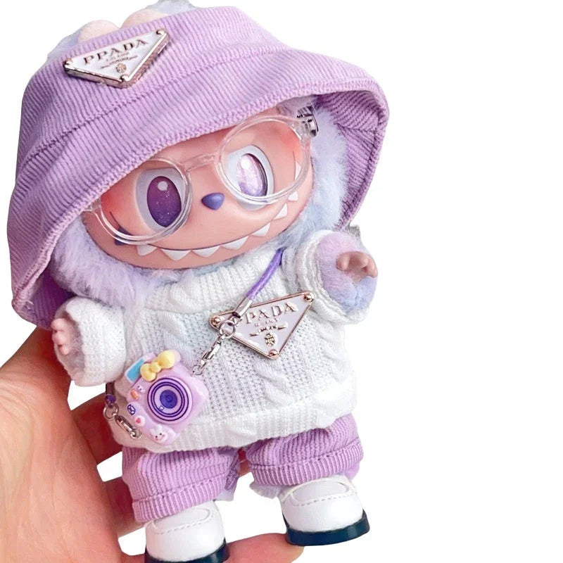 Pop Mart 17cm Labubu Doll Clothes – Urban Streetwear Look 6-Piece Set with Accessories – Fits Gen 1/2/3 (Clothes Only, Doll Not Included)-05 - INNZEA OFFICIAL