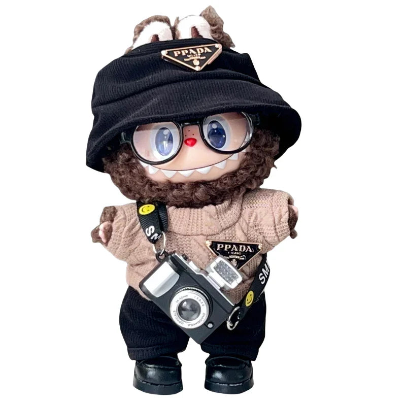 Pop Mart 17cm Labubu Doll Clothes – Urban Streetwear Look 6-Piece Set with Accessories – Fits Gen 1/2/3 (Clothes Only, Doll Not Included)-05 - INNZEA OFFICIAL