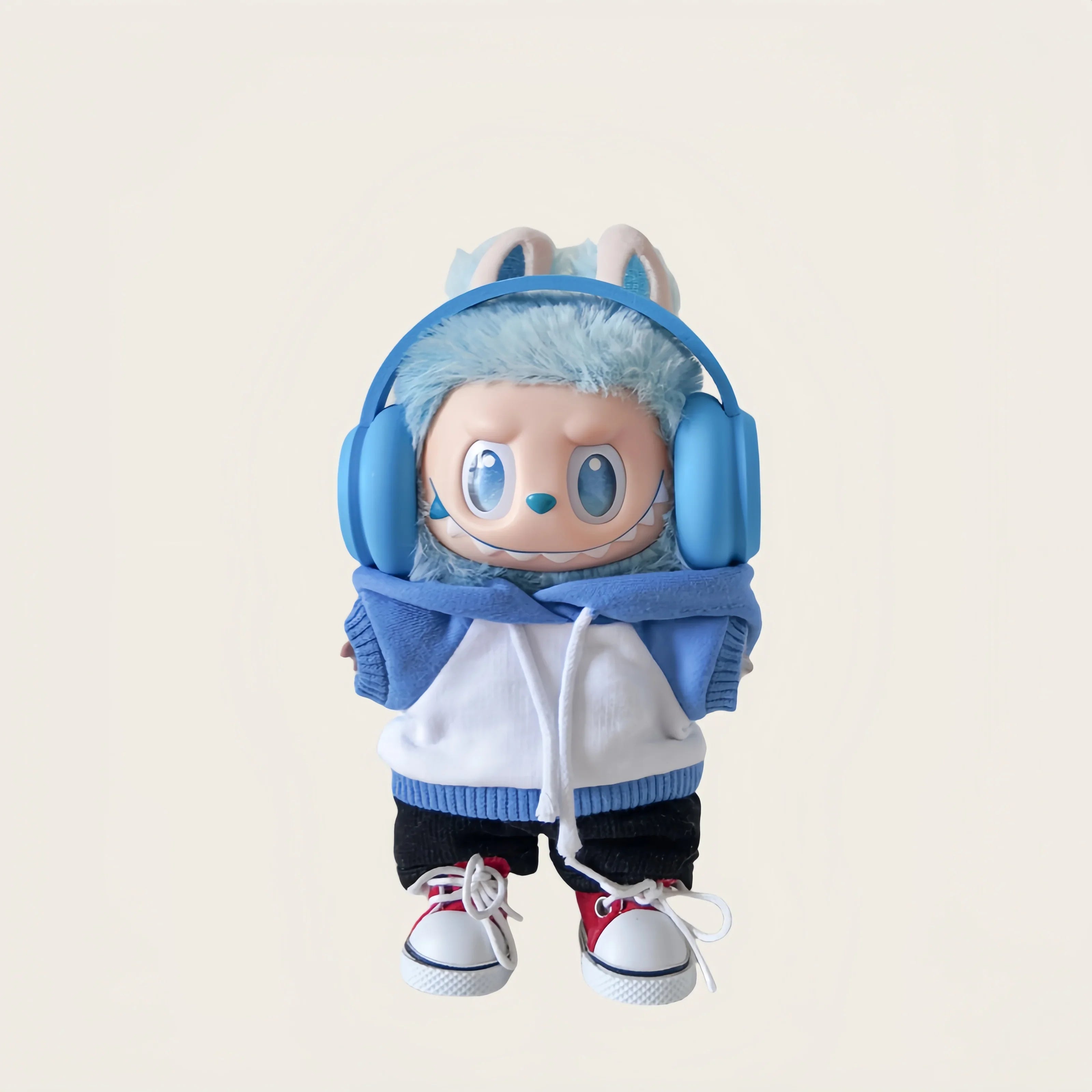 Pop Mart Labubu 1/2/3 Gen Doll Clothes – "High Energy" Sweatshirt Outfit for Soft Vinyl Sitting Dolls (Clothes Only) - INNZEA OFFICIAL