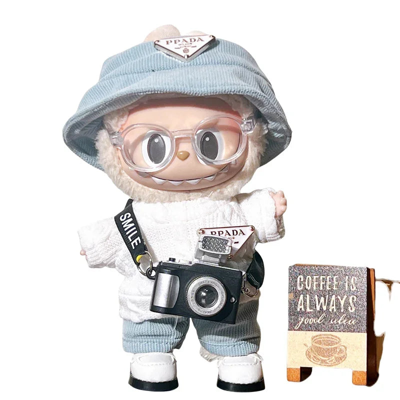 Pop Mart 17cm Labubu Doll Clothes – Urban Streetwear Look 6-Piece Set with Accessories – Fits Gen 1/2/3 (Clothes Only, Doll Not Included)-05 - INNZEA OFFICIAL