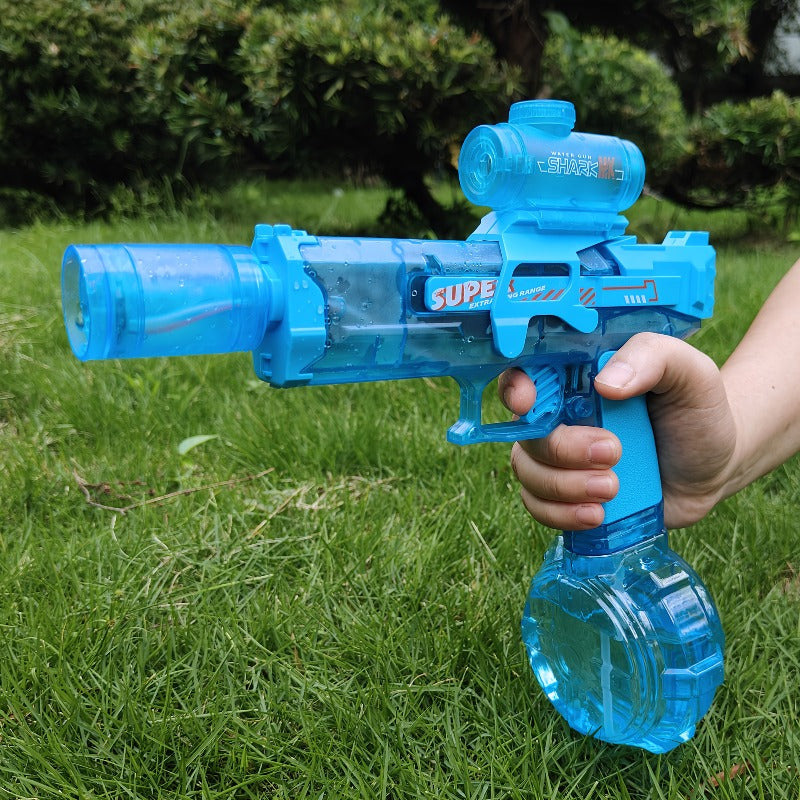 Electric Water Gun with Muzzle Flame – USB Rechargeable High-Capacity Water Blaster for Summer Pool, Beach & Party Fun