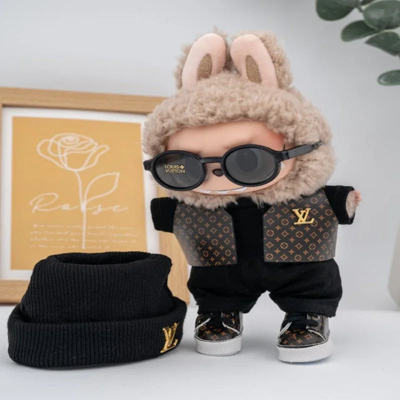 Pop Mart 17cm Labubu Doll Clothes – LV-Inspired Designer Jacket 6-Piece Luxury Fashion Set – Fits Gen 1/2/3 (Clothes Only, Doll Not Included)-11 - INNZEA OFFICIAL