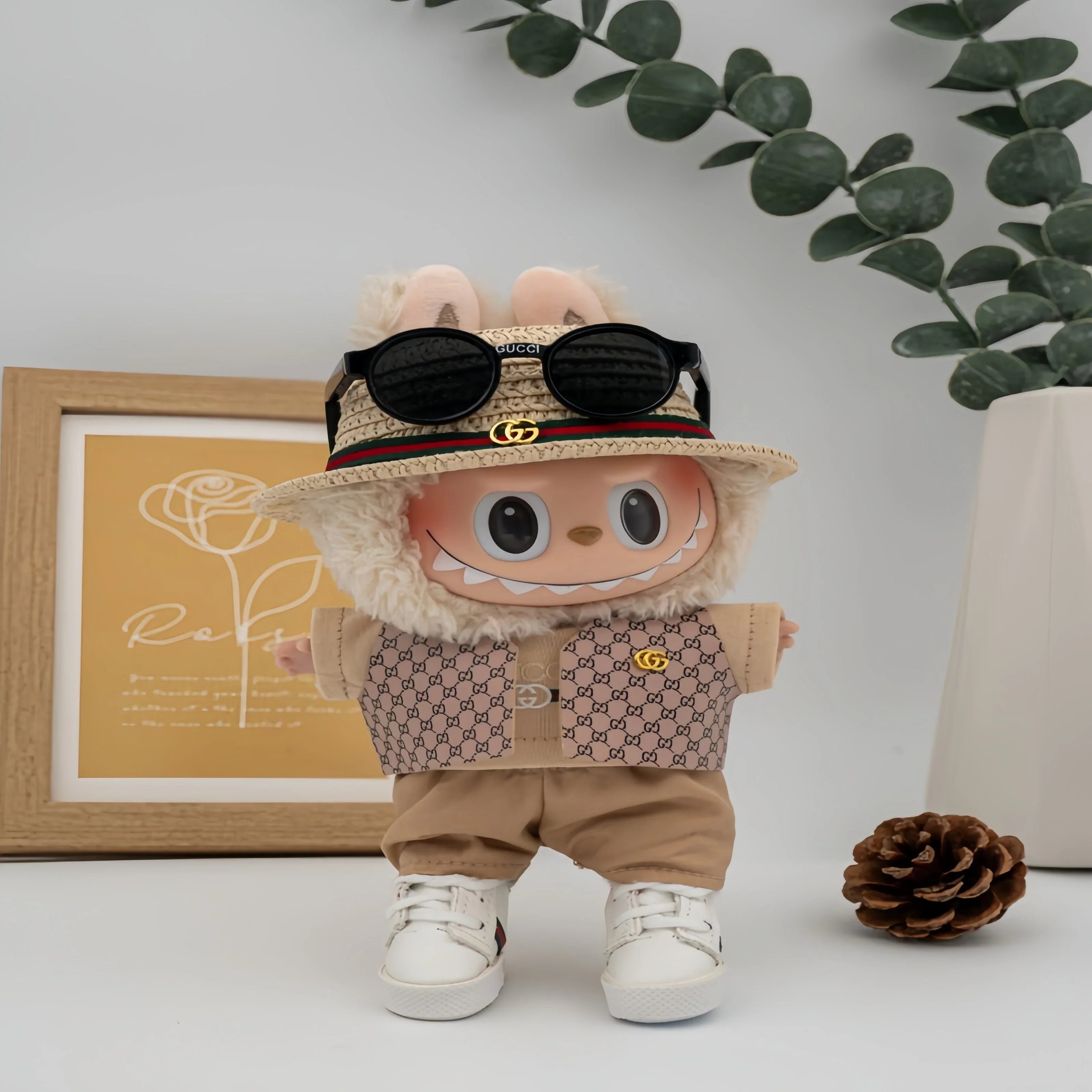 Pop Mart 17cm Labubu Doll Clothes – Luxury LV-Inspired Layered Streetwear Outfit 6-Piece Set with Vest – Fits Gen 1/2/3 (Clothes Only, Doll Not Included)-13 - INNZEA OFFICIAL