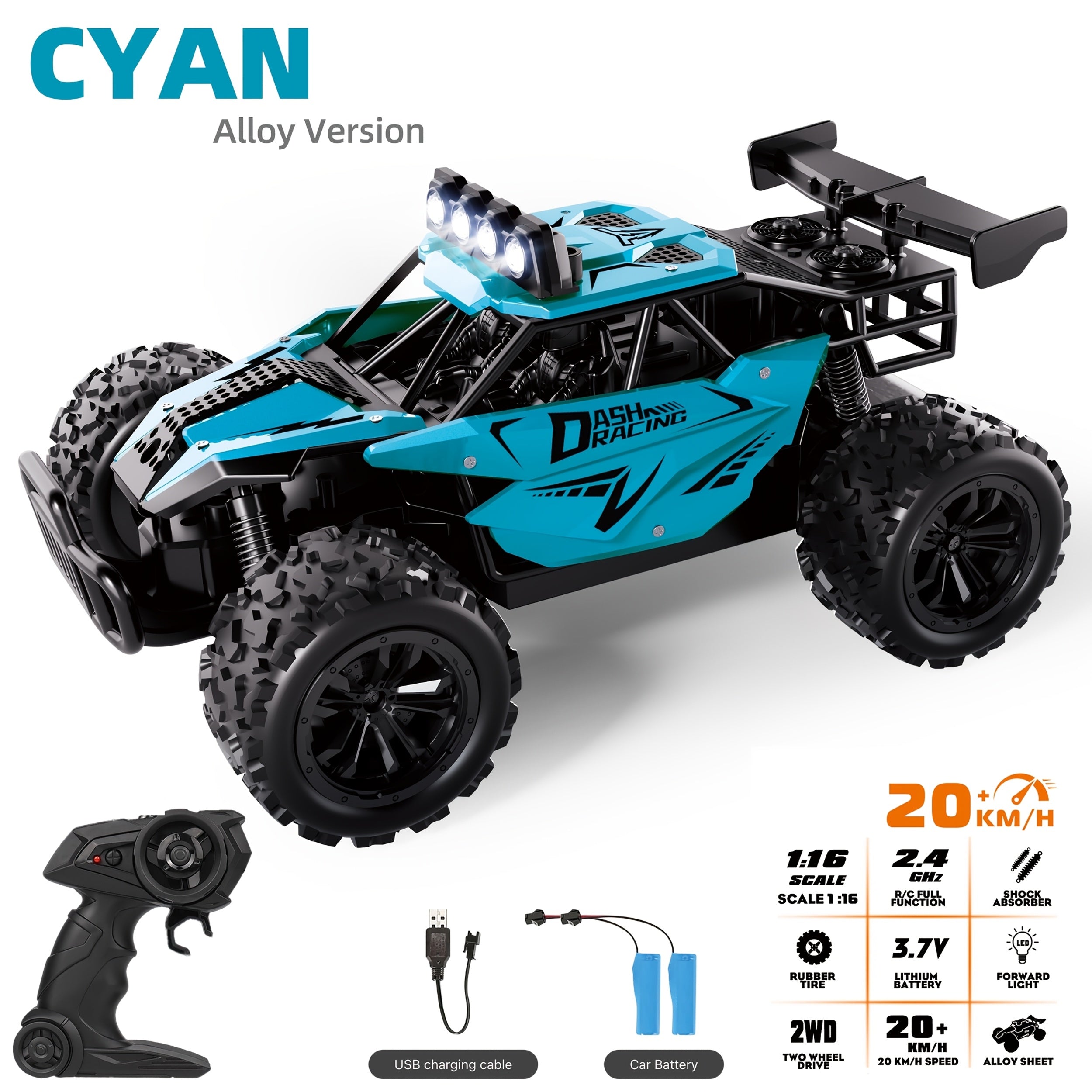 [Factory Direct]  Alloy RC Car – 2.4GHz 4WD Off-Road High-Speed Remote Control Truck 02