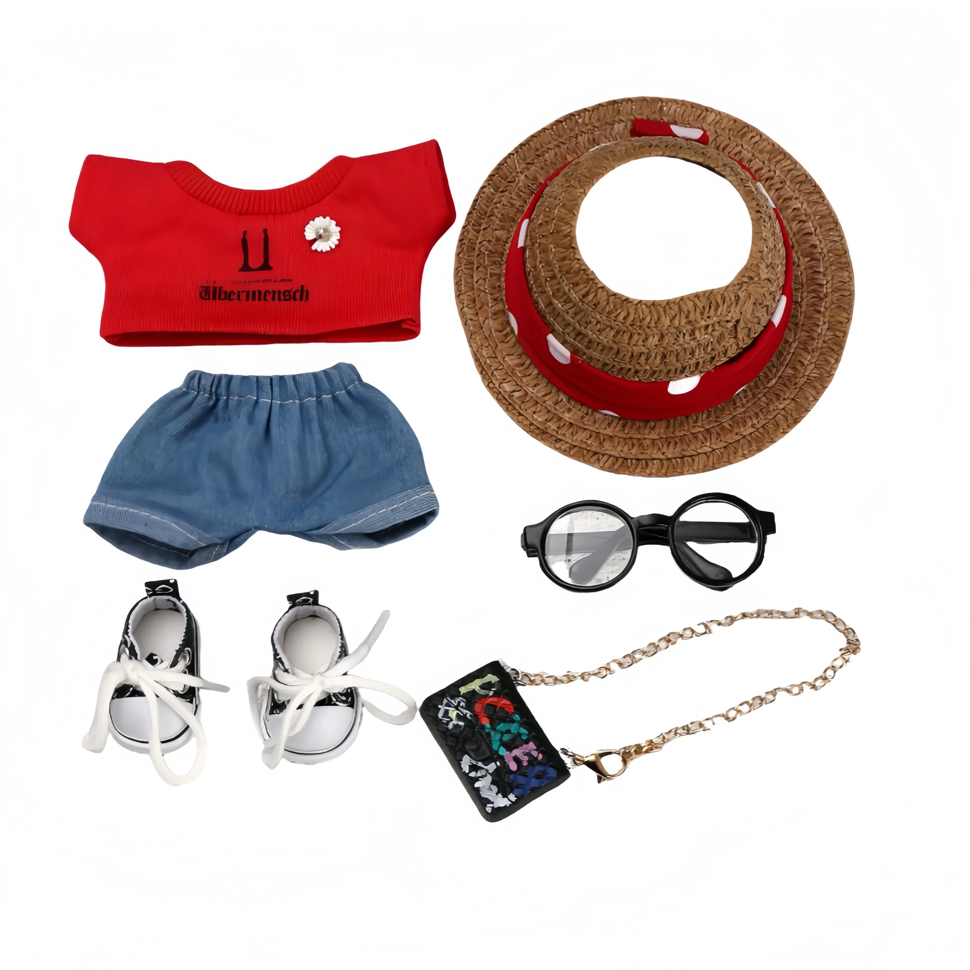 Pop Mart Labubu 1/2/3 Gen Doll Clothes Straw Hat 6-Piece Set GD Edition (Clothes Only) - INNZEA OFFICIAL