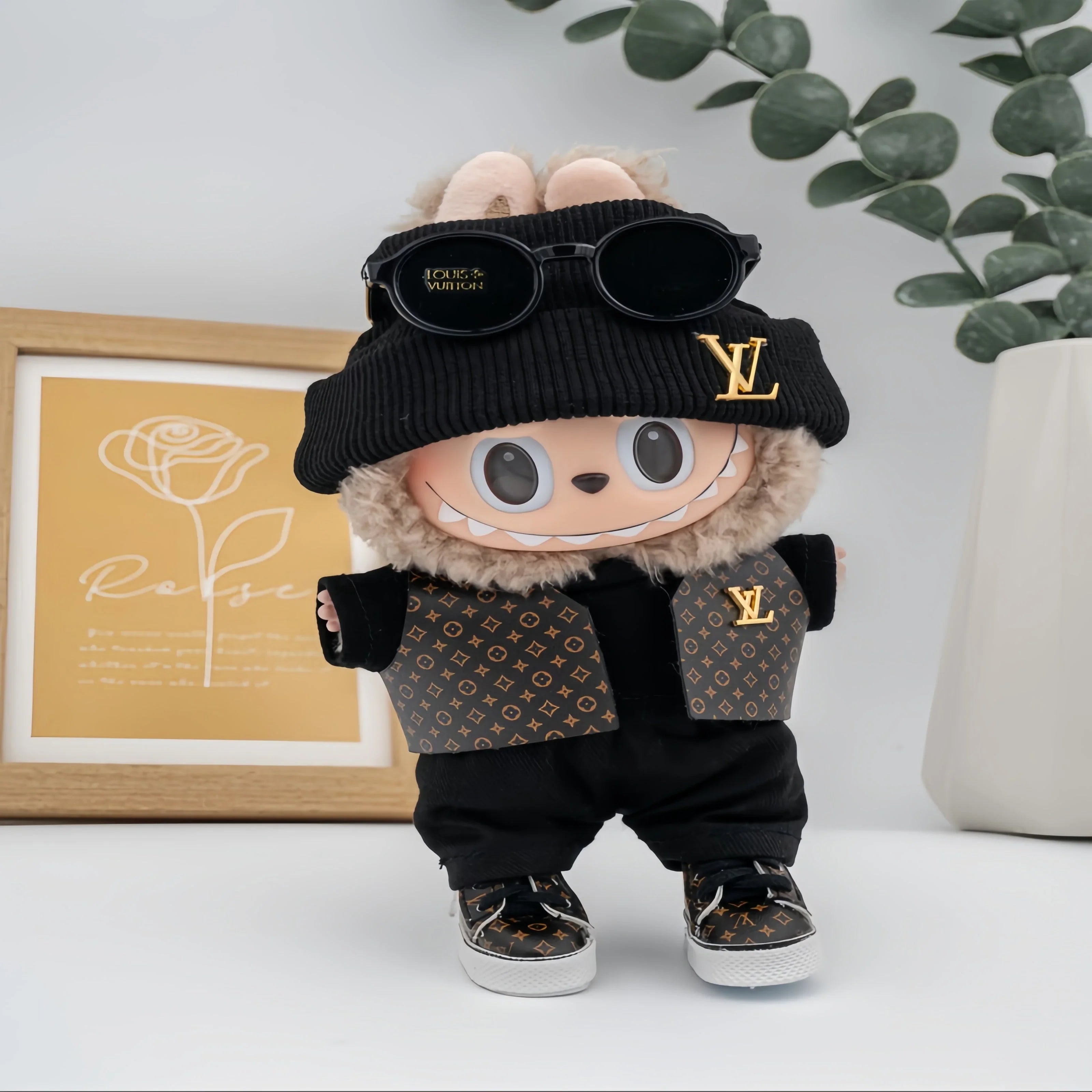 Pop Mart 17cm Labubu Doll Clothes – LV-Inspired Designer Jacket 6-Piece Luxury Fashion Set – Fits Gen 1/2/3 (Clothes Only, Doll Not Included)-11 - INNZEA OFFICIAL