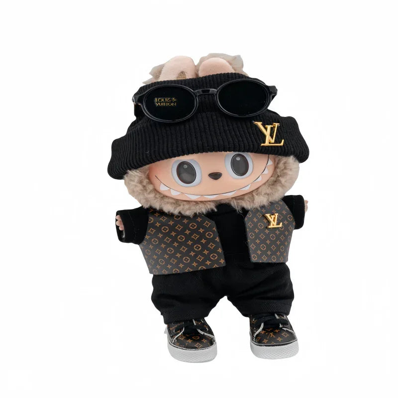 Pop Mart 17cm Labubu Doll Clothes – LV-Inspired Designer Jacket 6-Piece Luxury Fashion Set – Fits Gen 1/2/3 (Clothes Only, Doll Not Included)-11 - INNZEA OFFICIAL