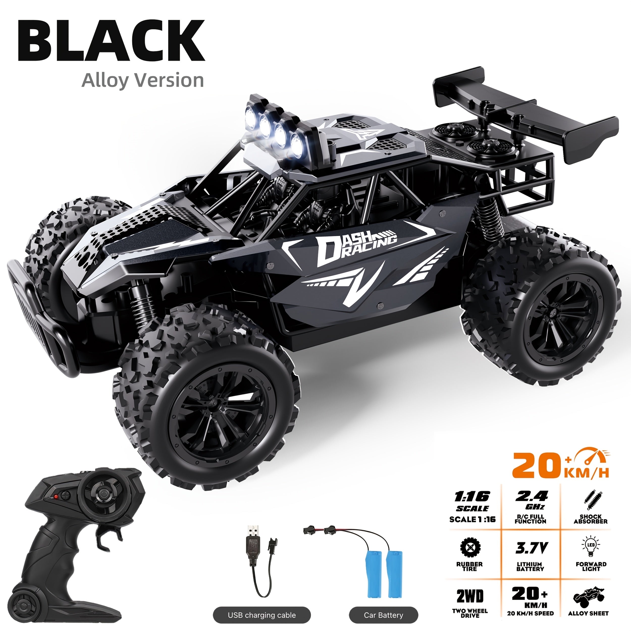 [Factory Direct]  Alloy RC Car – 2.4GHz 4WD Off-Road High-Speed Remote Control Truck 02