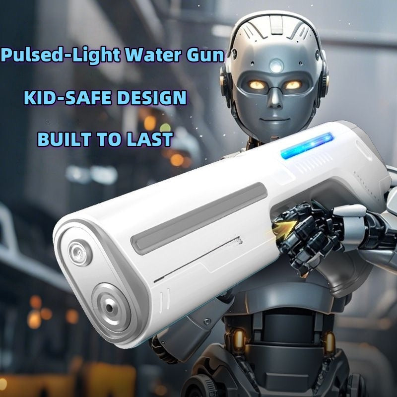 Auto-Fill Electric Water Gun, Pulse Jet Squirt Gun with LED Light Show, 40ft Long Range Rapid-Fire Water Blaster, USB Rechargeable Large Tank Waterguns for Kids & Adults, Adult Water Gun for Pool Beach Backyard