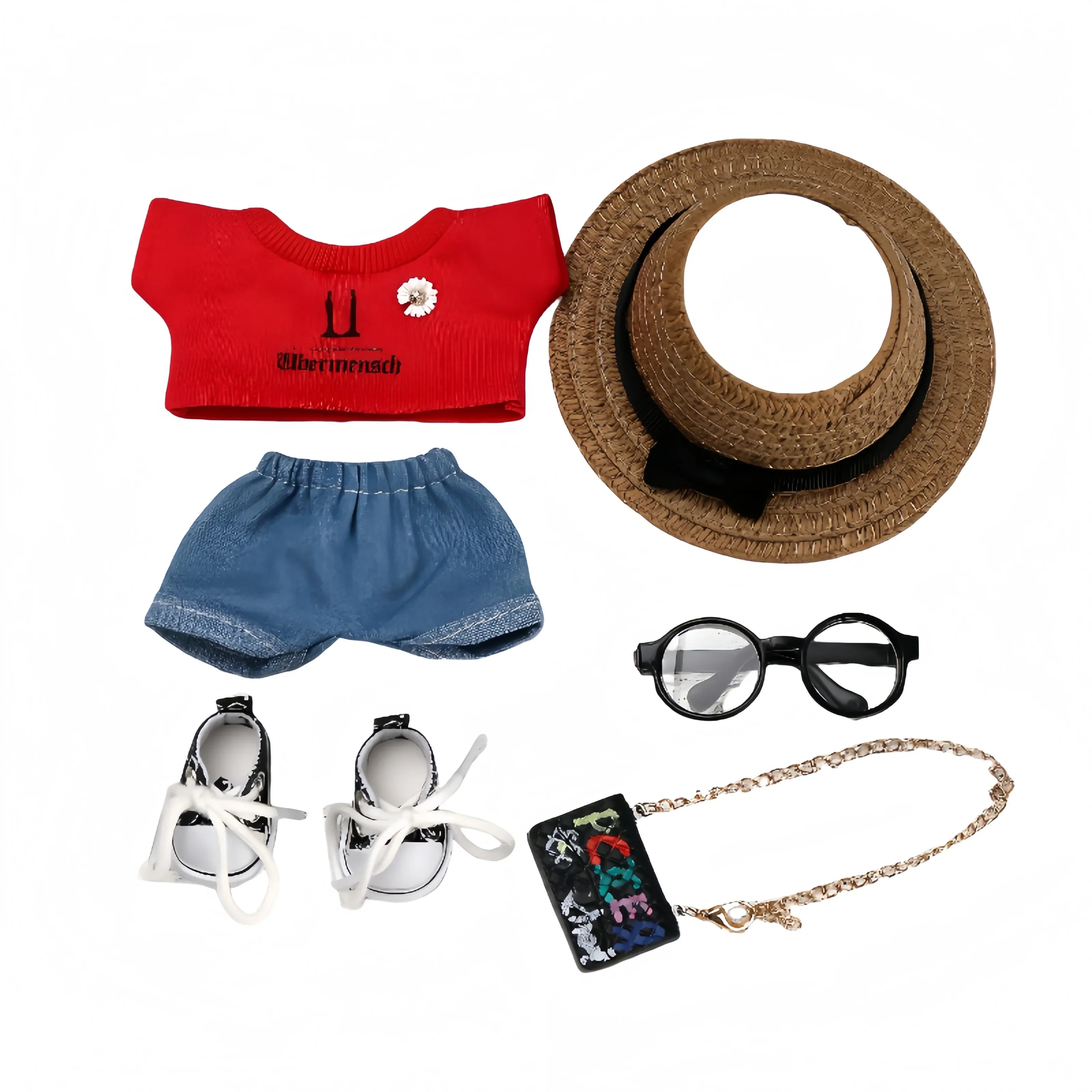 Pop Mart Labubu 1/2/3 Gen Doll Clothes Straw Hat 6-Piece Set GD Edition (Clothes Only) - INNZEA OFFICIAL
