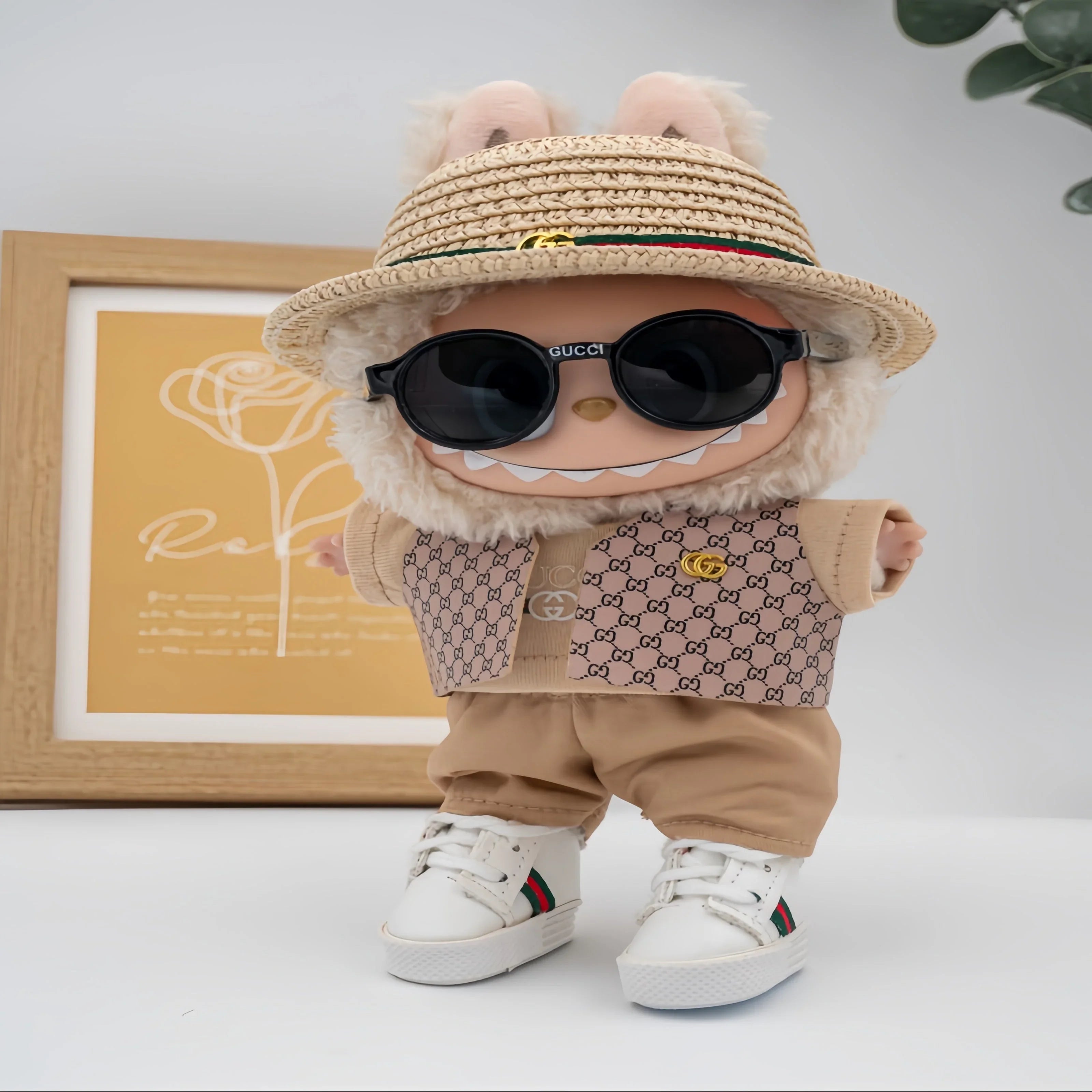 Pop Mart 17cm Labubu Doll Clothes – Luxury LV-Inspired Layered Streetwear Outfit 6-Piece Set with Vest – Fits Gen 1/2/3 (Clothes Only, Doll Not Included)-13 - INNZEA OFFICIAL