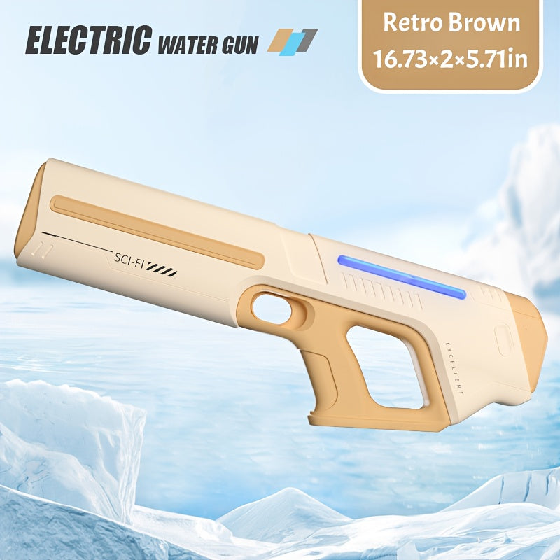 Auto-Fill Electric Water Gun, Pulse Jet Squirt Gun with LED Light Show, 40ft Long Range Rapid-Fire Water Blaster, USB Rechargeable Large Tank Waterguns for Kids & Adults, Adult Water Gun for Pool Beach Backyard