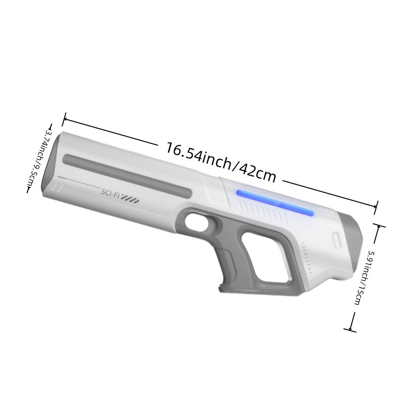 Auto-Fill Electric Water Gun, Pulse Jet Squirt Gun with LED Light Show, 40ft Long Range Rapid-Fire Water Blaster, USB Rechargeable Large Tank Waterguns for Kids & Adults, Adult Water Gun for Pool Beach Backyard