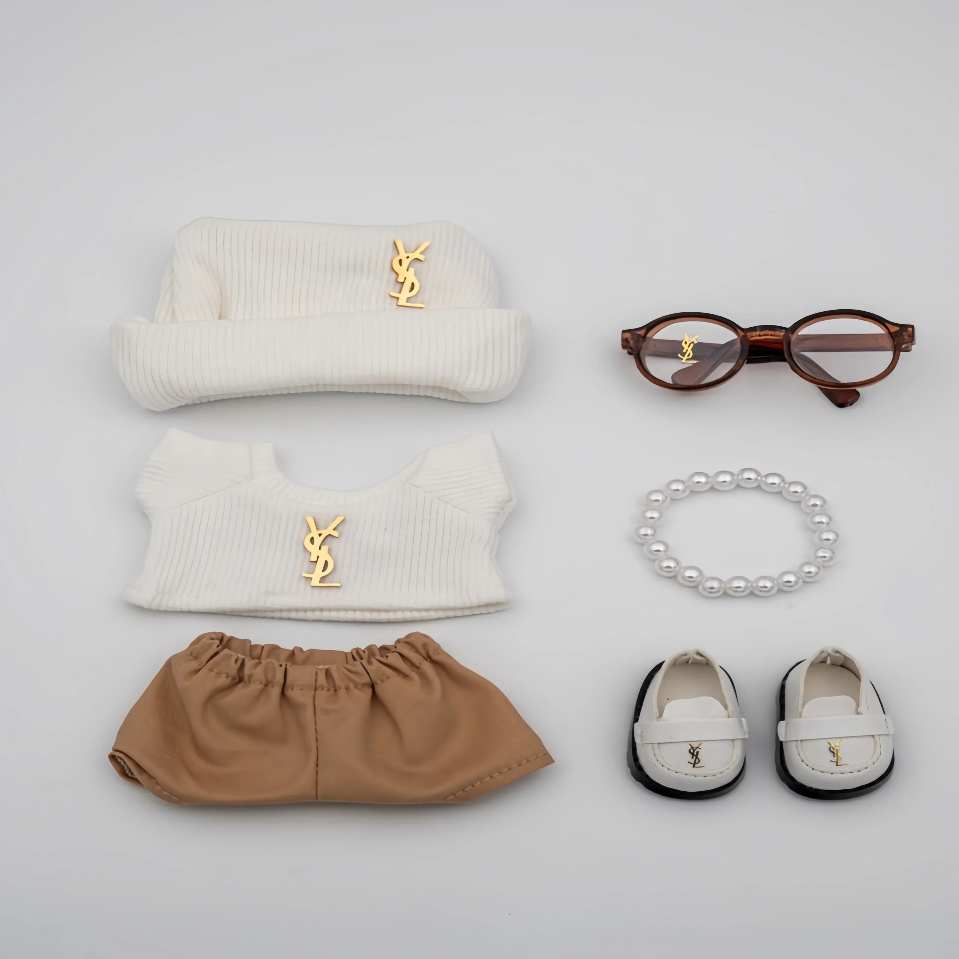 Pop Mart 17cm Labubu Doll Clothes – Handmade Trendy Streetwear Fashion Outfit 6-Piece Set – Fits Gen 1/2/3 (Clothes Only, Doll Not Included)-16 - INNZEA OFFICIAL