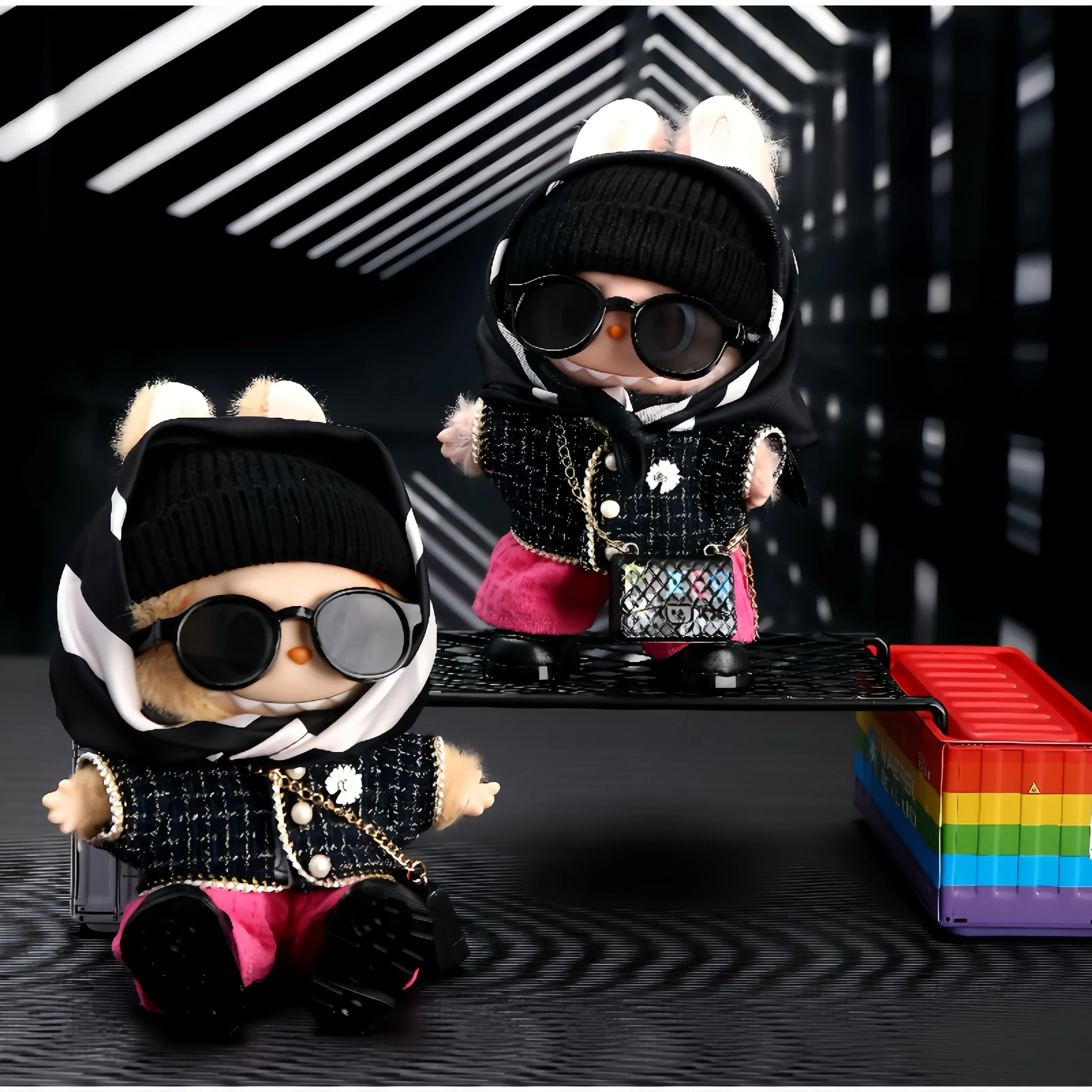 Pop Mart Labubu 1/2/3 Gen Doll Clothes Handmade Little Chanel Style 6-Piece Set (Clothes Only) - INNZEA OFFICIAL