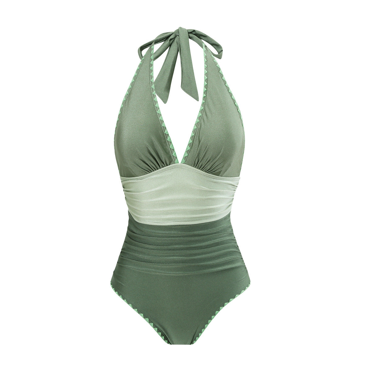 连体泳衣2025新款外贸亚马逊欧美性感纯色比基尼女士跨境厂家批发