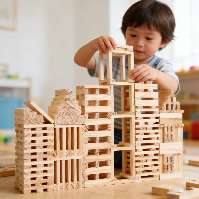 CECPC Archimedes Wooden Blocks – Montessori DIY Construction Set for Preschool, Educational Toy for Kids