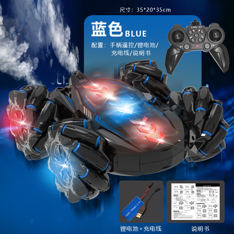 [Factory Direct] 2.4GHz Double-Sided RC Car – Stunt Flip Remote Control Car with LED Lights & Spray Effect 05