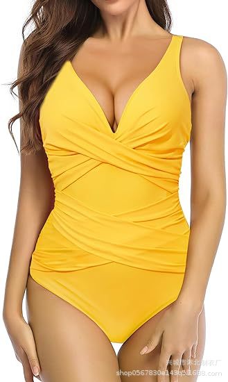 2026欧式女款欧美女式连体式修身连体泳衣聚拢复古褶皱