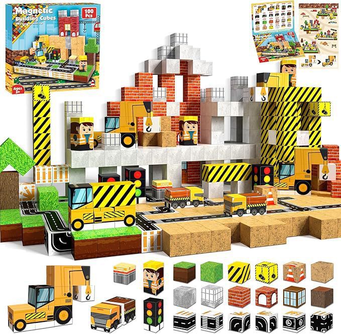 Magnetic Building Blocks Set for Kids – Creative Construction Toy, STEM Learning Magnet Tiles, Educational Puzzle Game for Boys & Girls, DIY Building World Kit