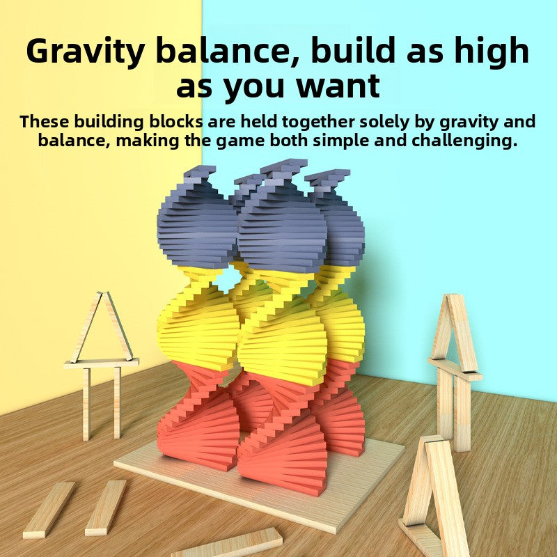 DANNIQITE Archimedes Wooden Blocks – Montessori DIY-Free Building Set for Kids, Colorful Pine Wood Educational Toy (100–200 Pieces)