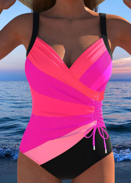 2025年新款连体泳衣欧美女士聚拢性感显瘦比基尼bikini多颜色爆款