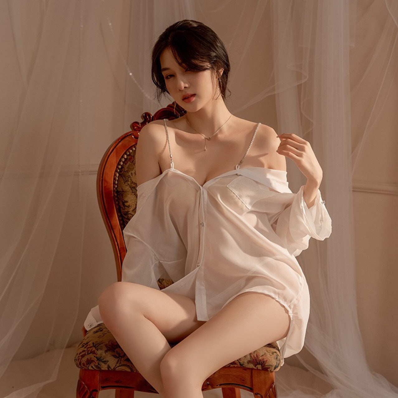 情趣内衣女性感吊带透视衬衫睡衣清纯制服魅惑睡裙激情免脱 女402