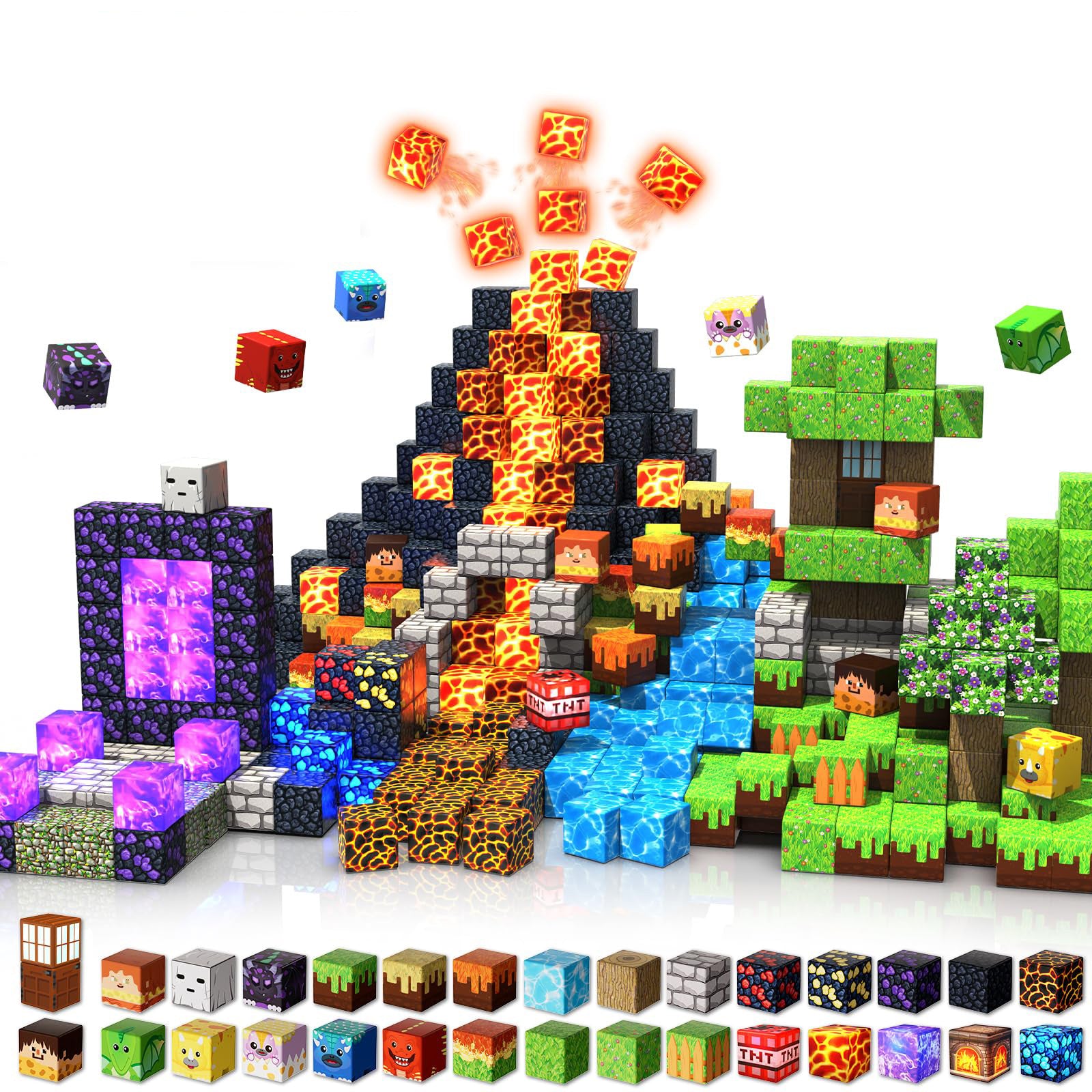 Magnetic Building Blocks Set for Kids – Creative Construction Toy, STEM Learning Magnet Tiles, Educational Puzzle Game for Boys & Girls, DIY Building World Kit