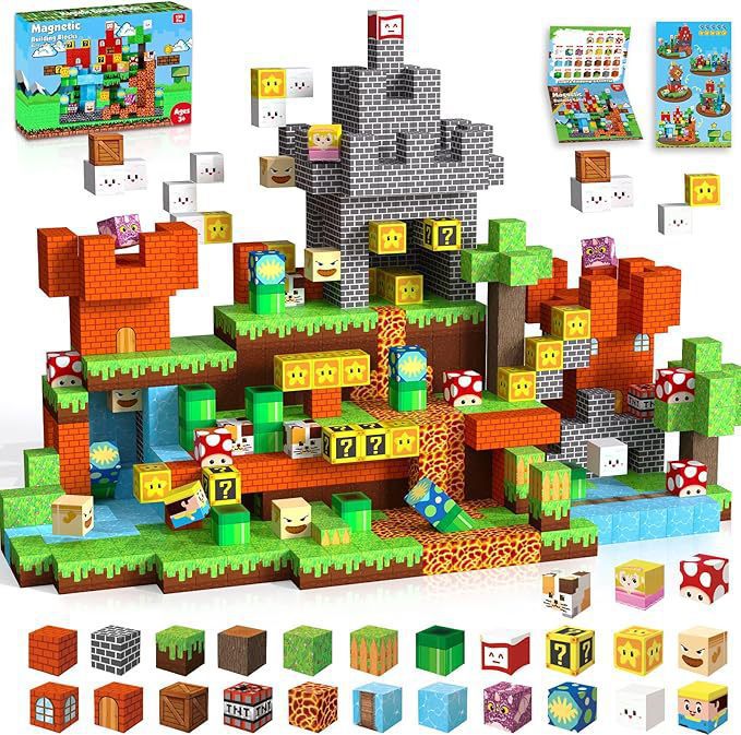 Magnetic Building Blocks Set for Kids – Creative Construction Toy, STEM Learning Magnet Tiles, Educational Puzzle Game for Boys & Girls, DIY Building World Kit