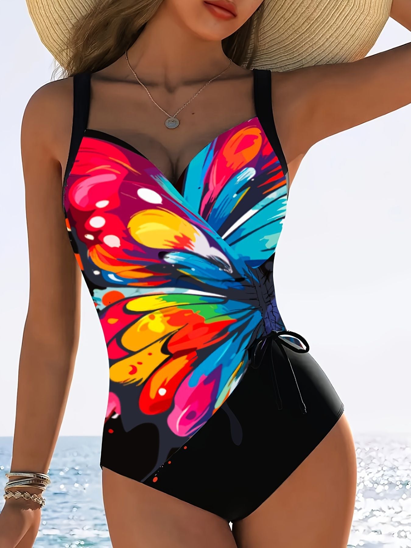 2025年新款连体泳衣欧美女士聚拢性感显瘦比基尼bikini多颜色爆款