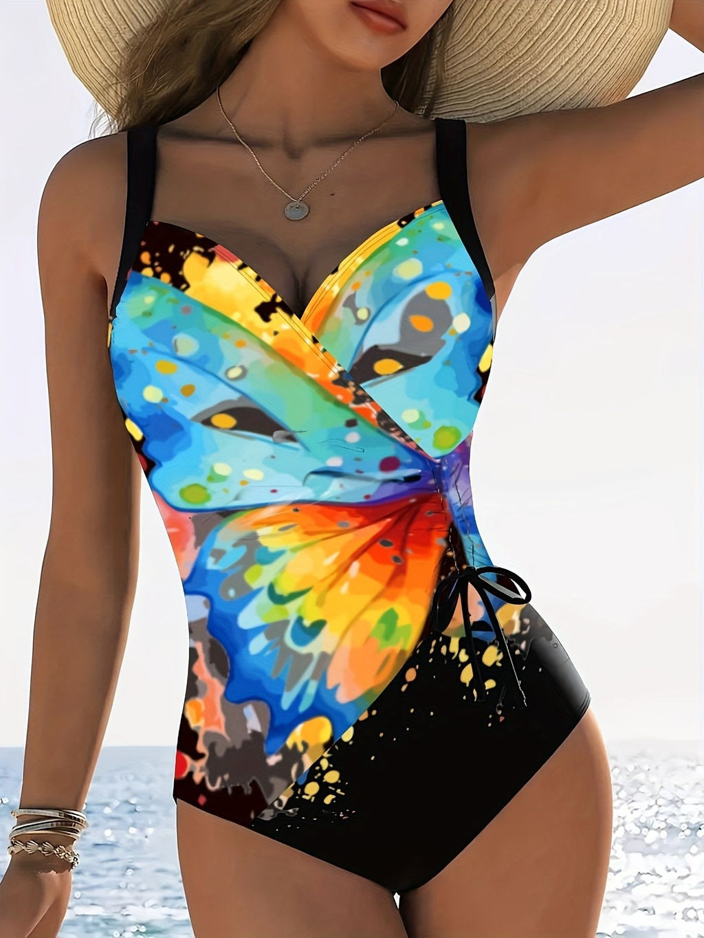 2025年新款连体泳衣欧美女士聚拢性感显瘦比基尼bikini多颜色爆款