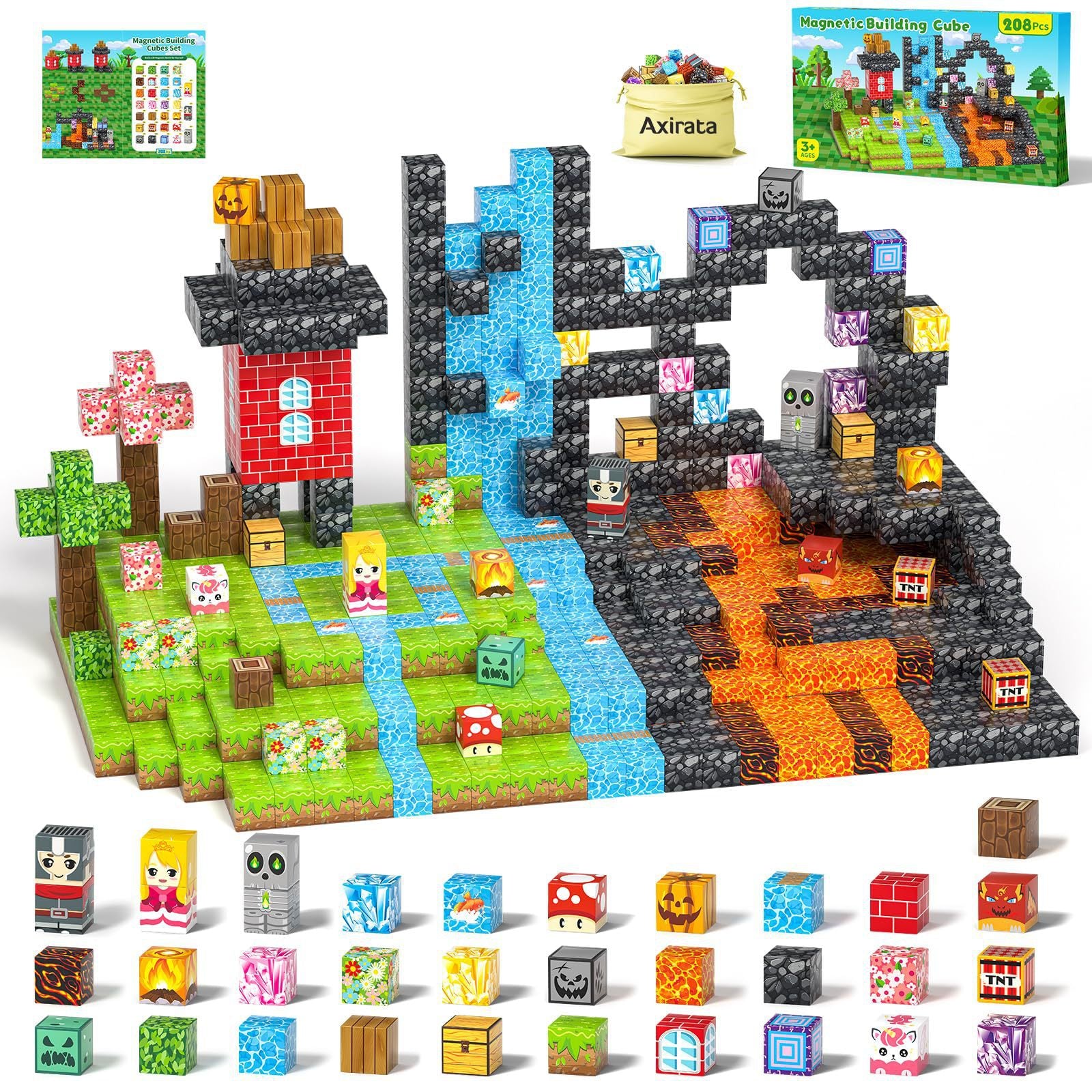 Magnetic Building Blocks Set for Kids – Creative Construction Toy, STEM Learning Magnet Tiles, Educational Puzzle Game for Boys & Girls, DIY Building World Kit