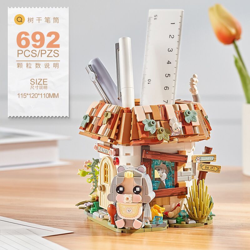 Mini Street Scene Building Blocks Set – Panda Architecture Model, Compatible with Small Bricks, DIY Educational Toy for Kids