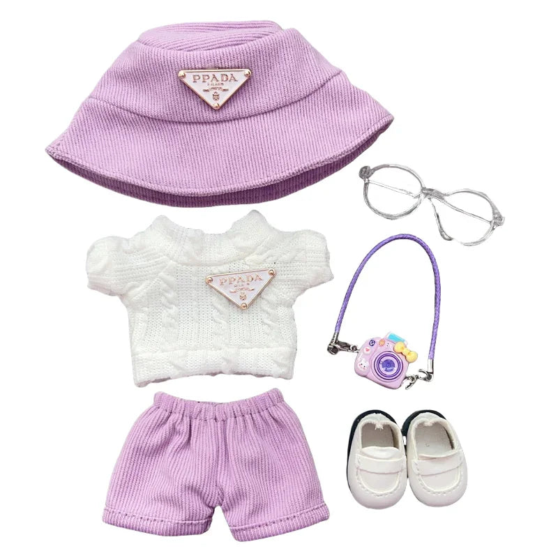 Pop Mart 17cm Labubu Doll Clothes – Urban Streetwear Look 6-Piece Set with Accessories – Fits Gen 1/2/3 (Clothes Only, Doll Not Included)-05 - INNZEA OFFICIAL