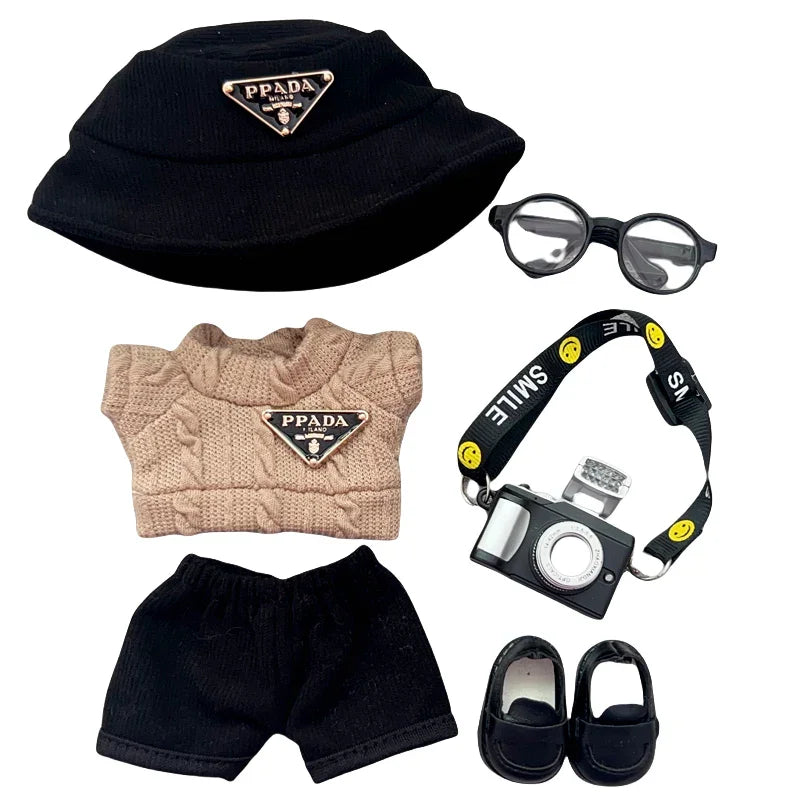 Pop Mart 17cm Labubu Doll Clothes – Urban Streetwear Look 6-Piece Set with Accessories – Fits Gen 1/2/3 (Clothes Only, Doll Not Included)-05 - INNZEA OFFICIAL