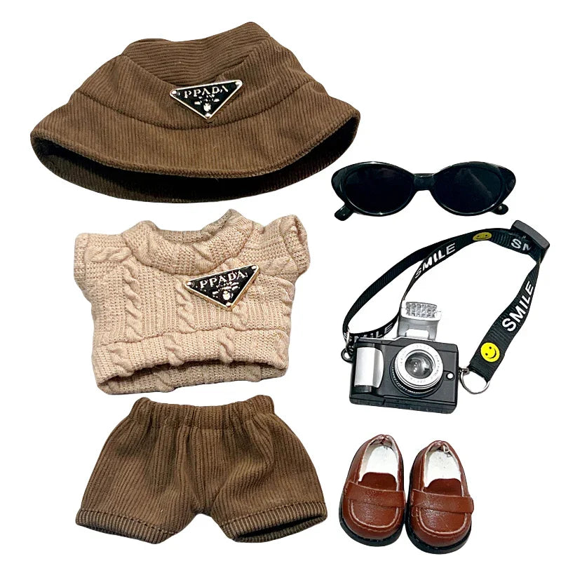 Pop Mart 17cm Labubu Doll Clothes – Urban Streetwear Look 6-Piece Set with Accessories – Fits Gen 1/2/3 (Clothes Only, Doll Not Included)-05 - INNZEA OFFICIAL