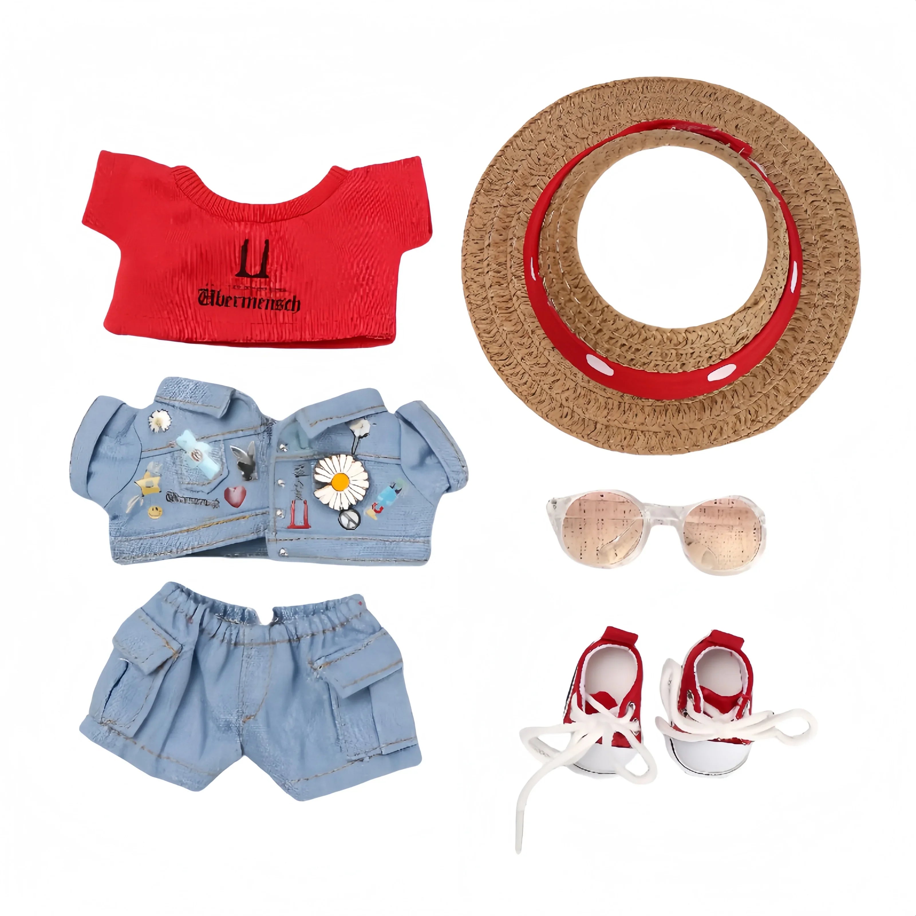Pop Mart Labubu 1/2/3 Gen Doll Clothes GD Concert Style Denim 6-Piece Set (Clothes Only) - INNZEA OFFICIAL