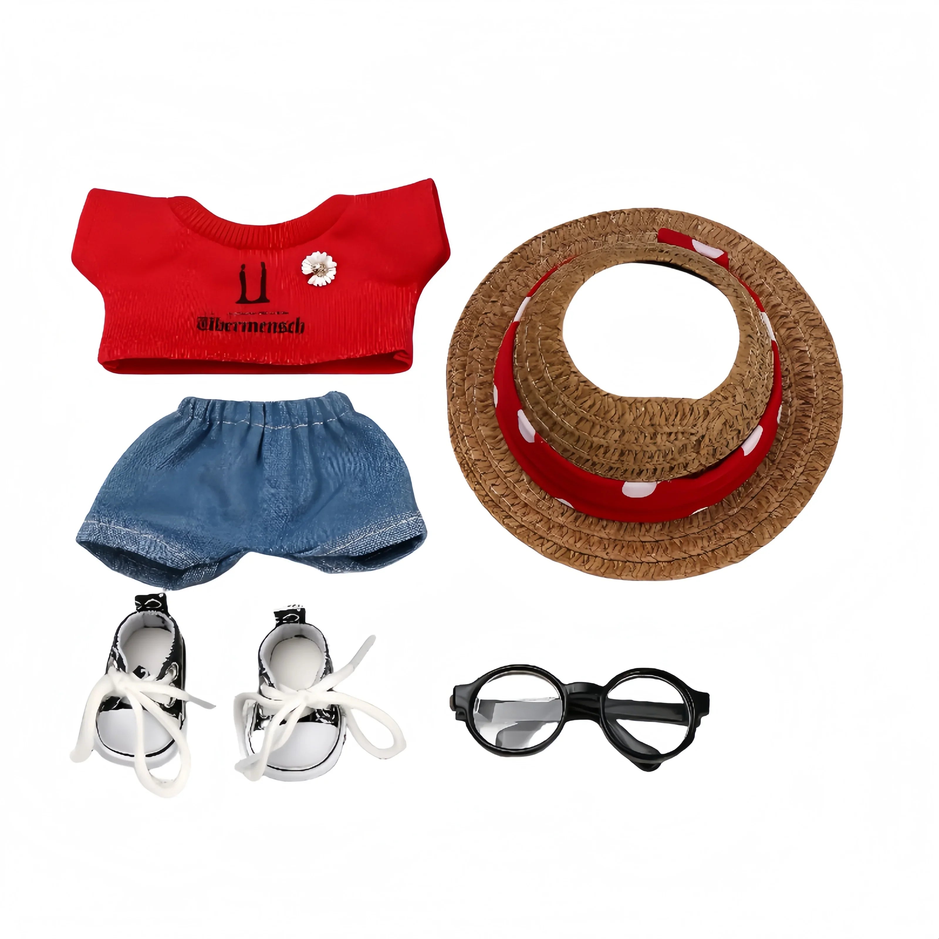 Pop Mart Labubu 1/2/3 Gen Doll Clothes Straw Hat 6-Piece Set GD Edition (Clothes Only) - INNZEA OFFICIAL