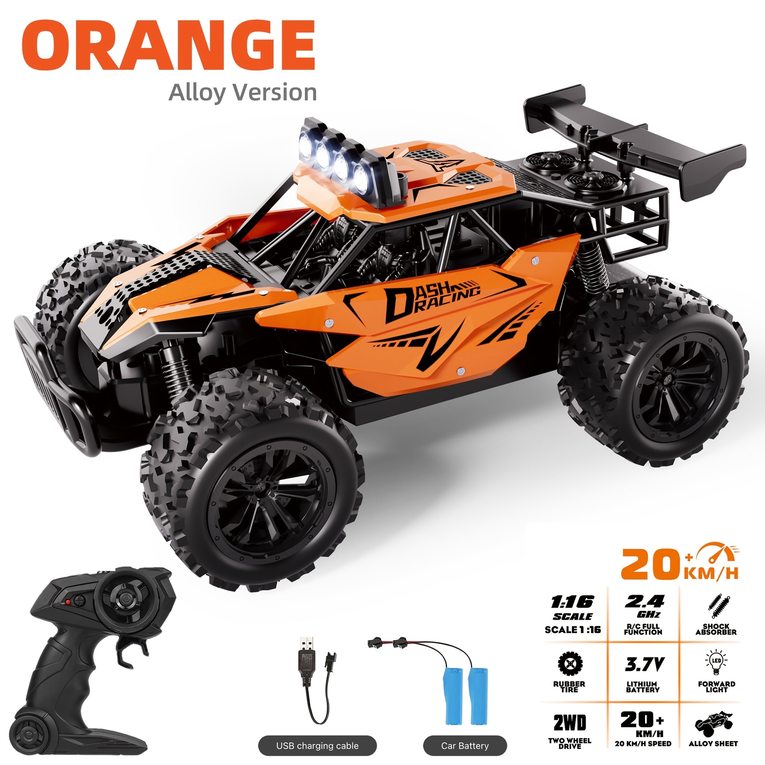 [Factory Direct]  Alloy RC Car – 2.4GHz 4WD Off-Road High-Speed Remote Control Truck 02