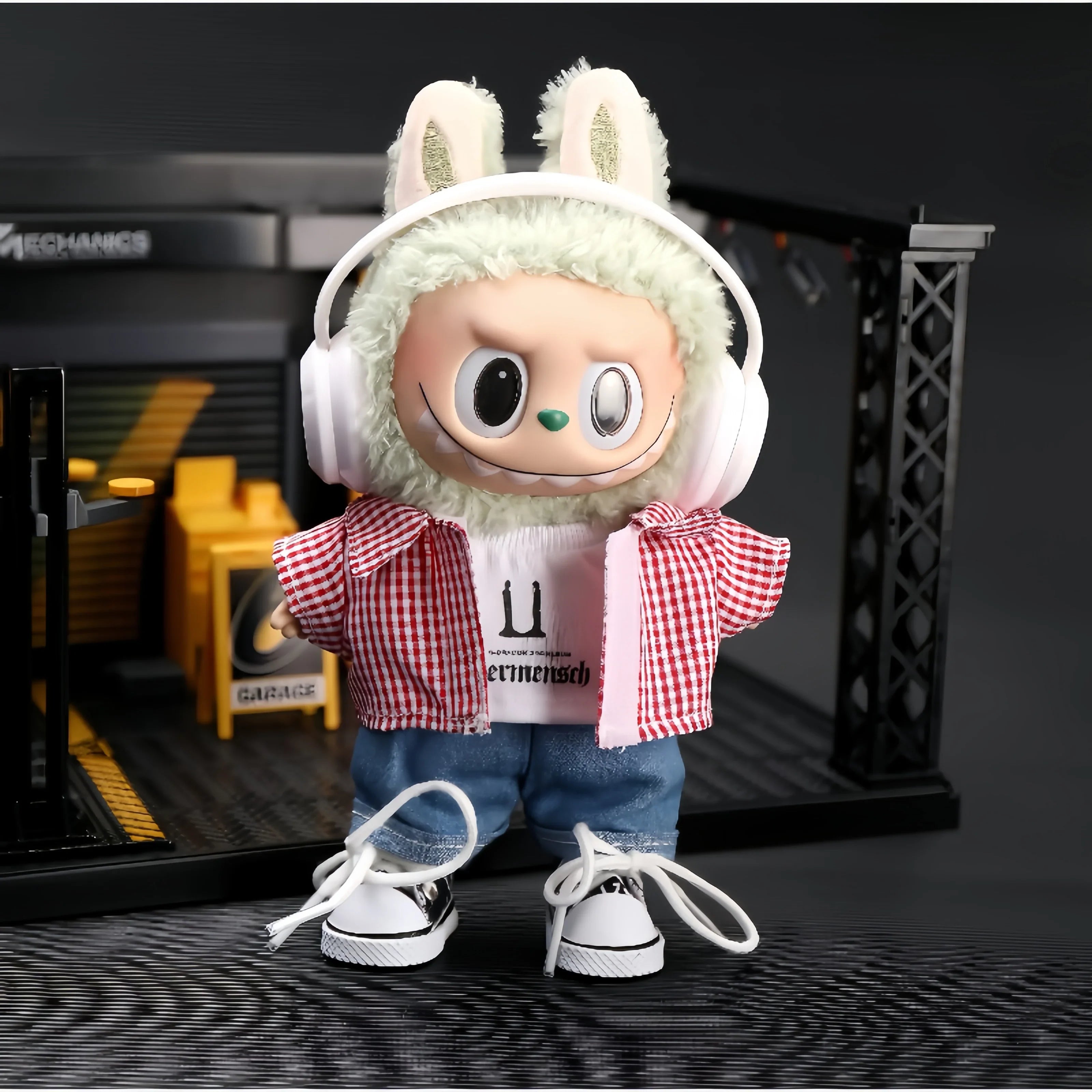 Pop Mart Labubu 1/2/3 Gen Doll Clothes GD Style White Headphones 5-Piece Streetwear Set (Clothes Only) - INNZEA OFFICIAL