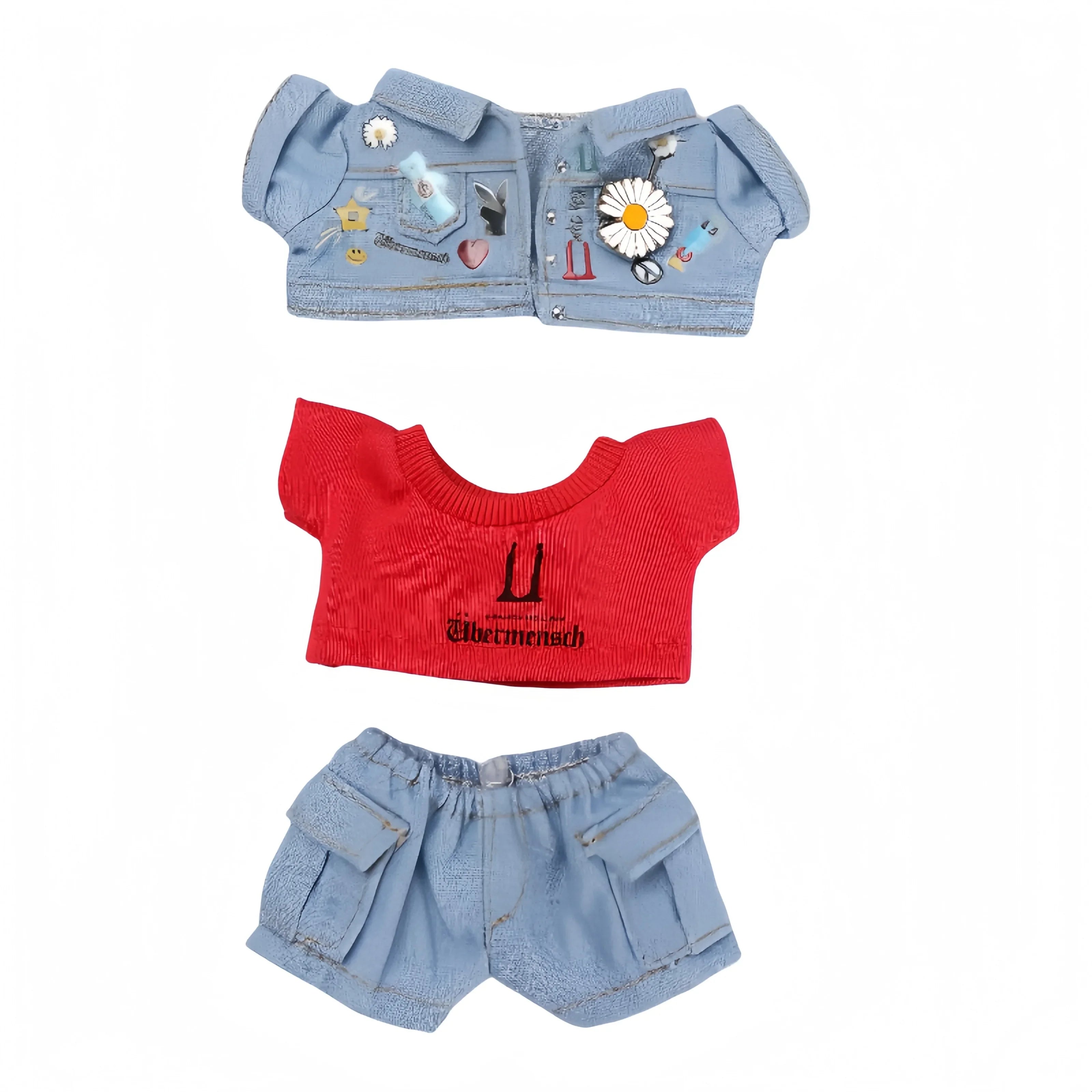 Pop Mart Labubu 1/2/3 Gen Doll Clothes GD Concert Style Denim 6-Piece Set (Clothes Only) - INNZEA OFFICIAL