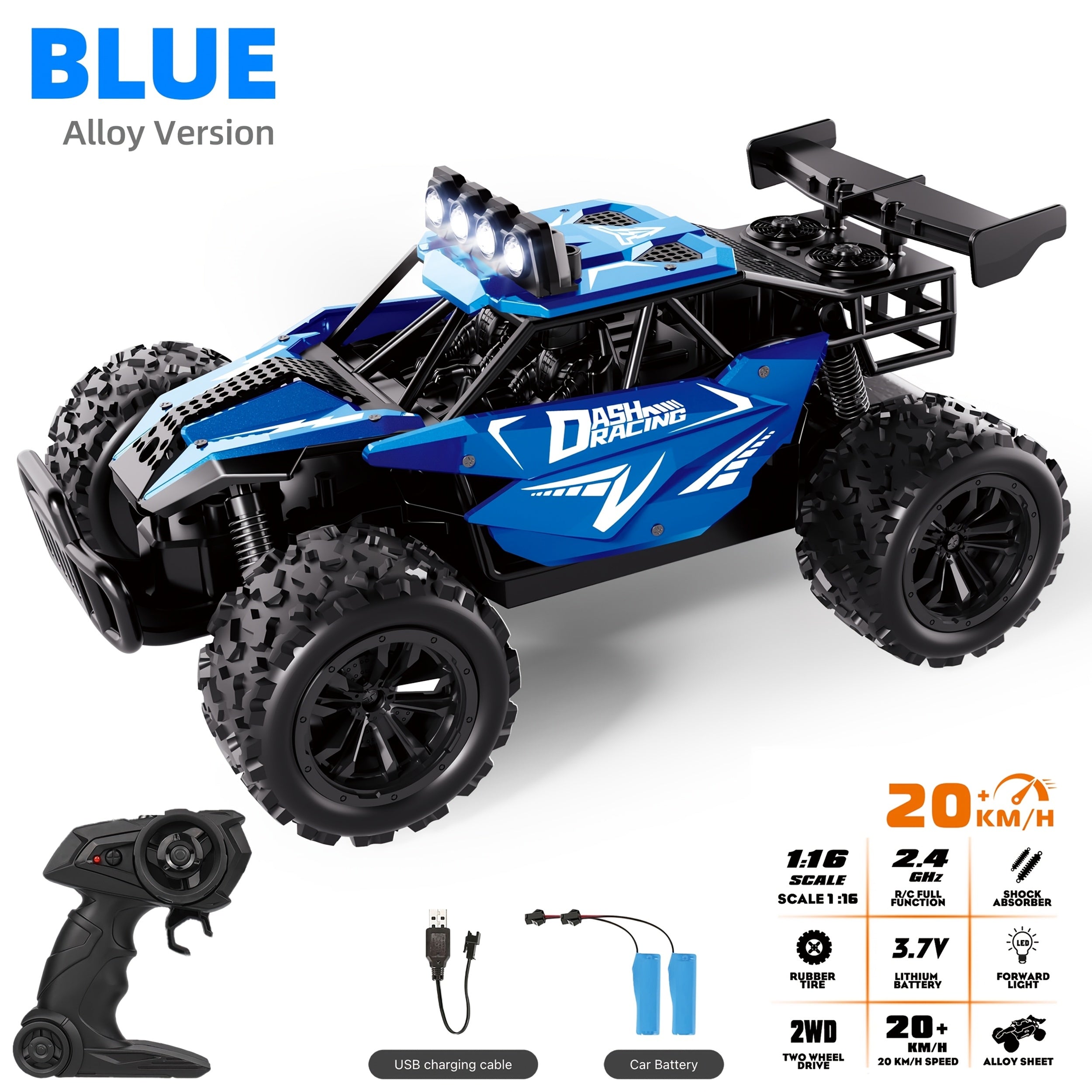 [Factory Direct]  Alloy RC Car – 2.4GHz 4WD Off-Road High-Speed Remote Control Truck 02