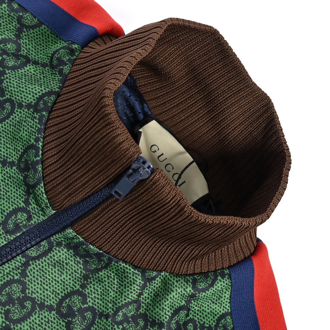 Gucci 21FW Double G Monogram Tracksuit in “Lucky Green” – Unisex Retro Sportswear