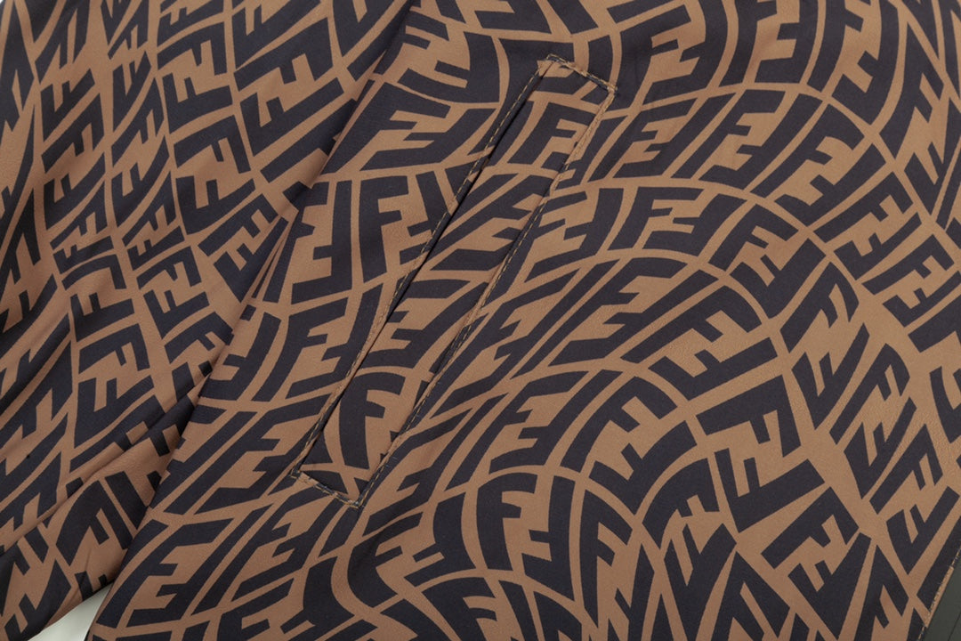 Fendi FW Reversible Patchwork Jacket – High-End Letter Print Design