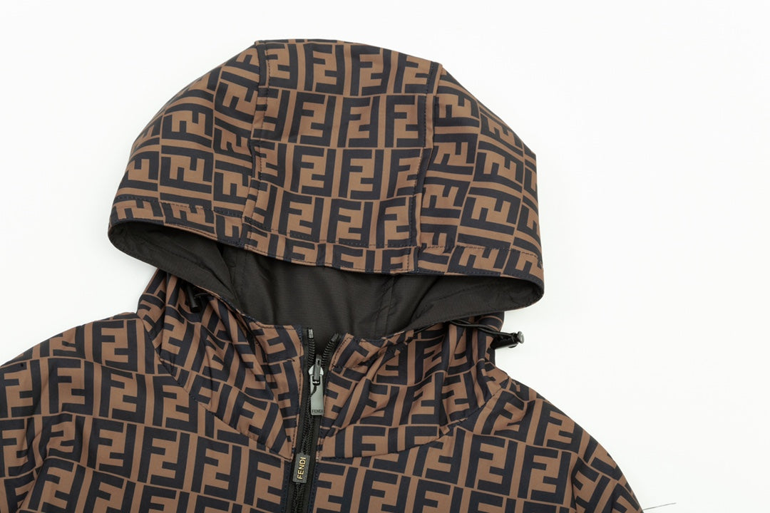 Fendi SS/FW Reversible Patchwork Jacket – Premium Black Letter Print Design  Description: