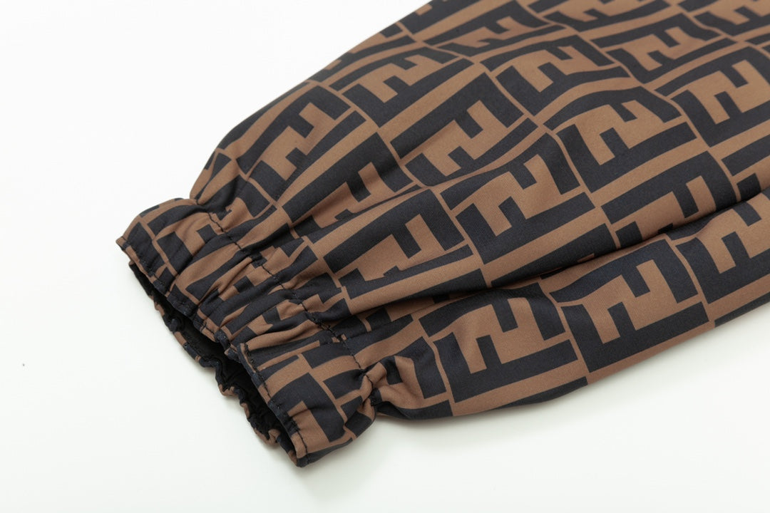 Fendi SS/FW Reversible Patchwork Jacket – Premium Black Letter Print Design  Description: